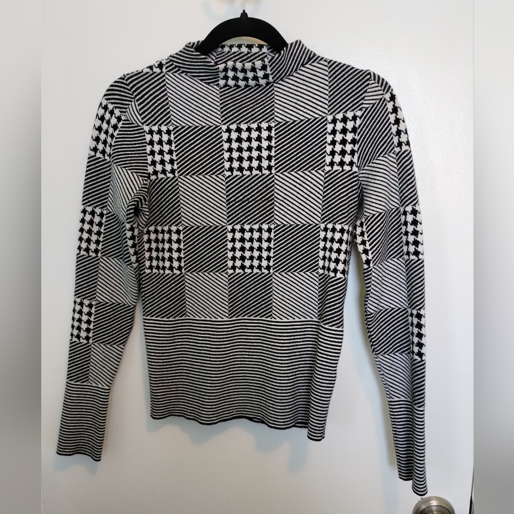 Graphic Pattern Mock Neck Sweater by Karen Millen